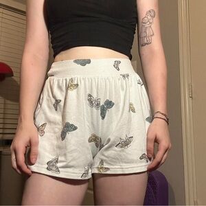 gilly hicks soft white butterfly shorts size xs